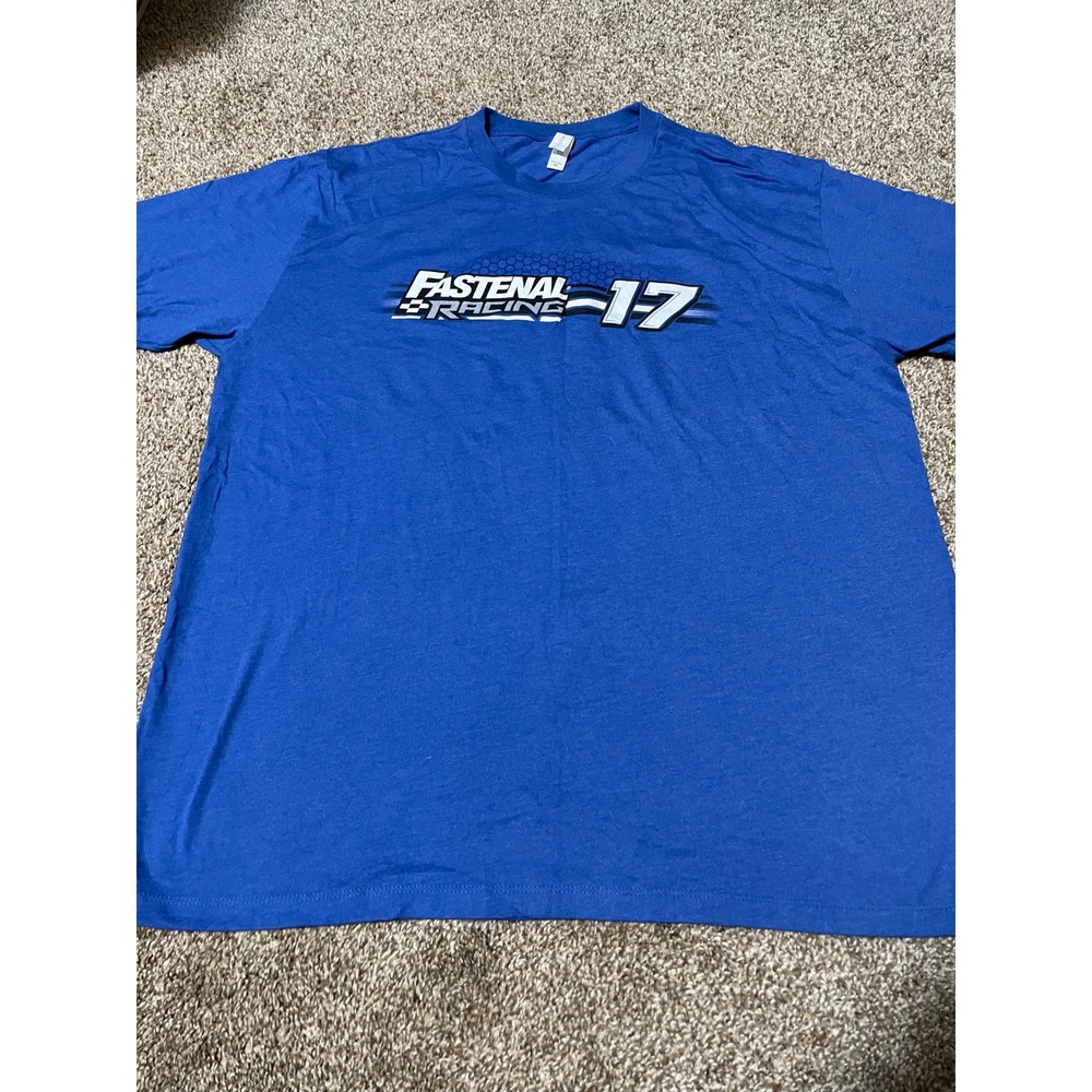 Star Tee Fastenal Racing 17 NASCAR T-Shirt Mens XL Blue Multi-Logo Sponsor Back